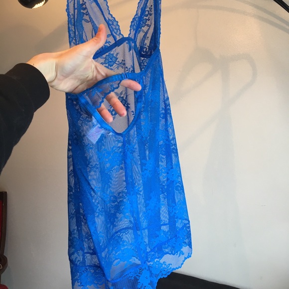 Victoria’s Secret royal blue lacy baby doll teddy - Picture 4 of 8